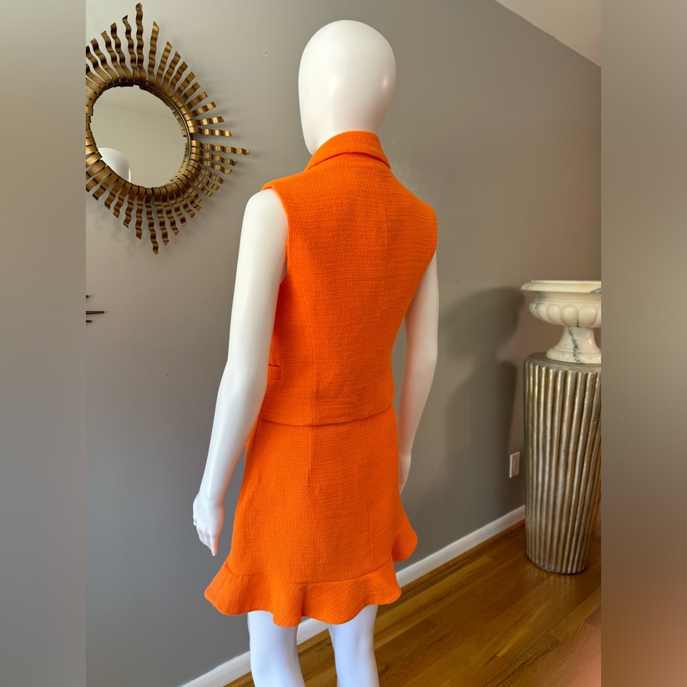 Zara - Orange Textured Vest/Mini Skirt Set - Picture 11 of 13